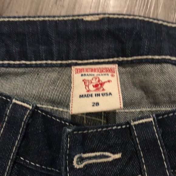 Womens Y2K Vintage True Religion Billy Jeans Sz 28 Straight leg embellished - Picture 3 of 11